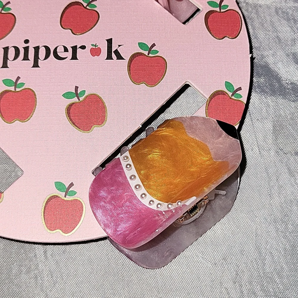 Piper K School Themed Hair Clip Set Brand New Ls Apple School Bus Calculator